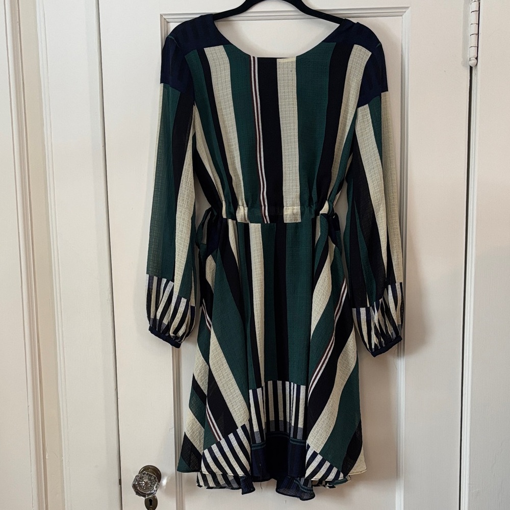 Striped Green and Black Dress